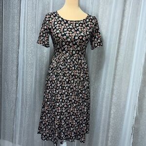 Vibe Tan and Cream A-line Midi Dress